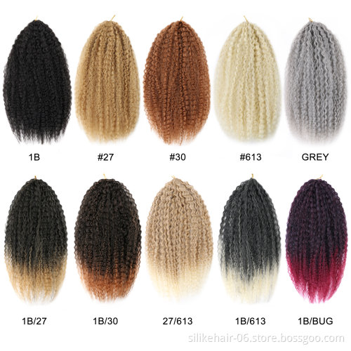 Synthetic Brazilian Braids Afro Kinky Curly Crochet Hair Curly Soft Ombre Brown Braiding Hair Extensions  brazilian hair braids